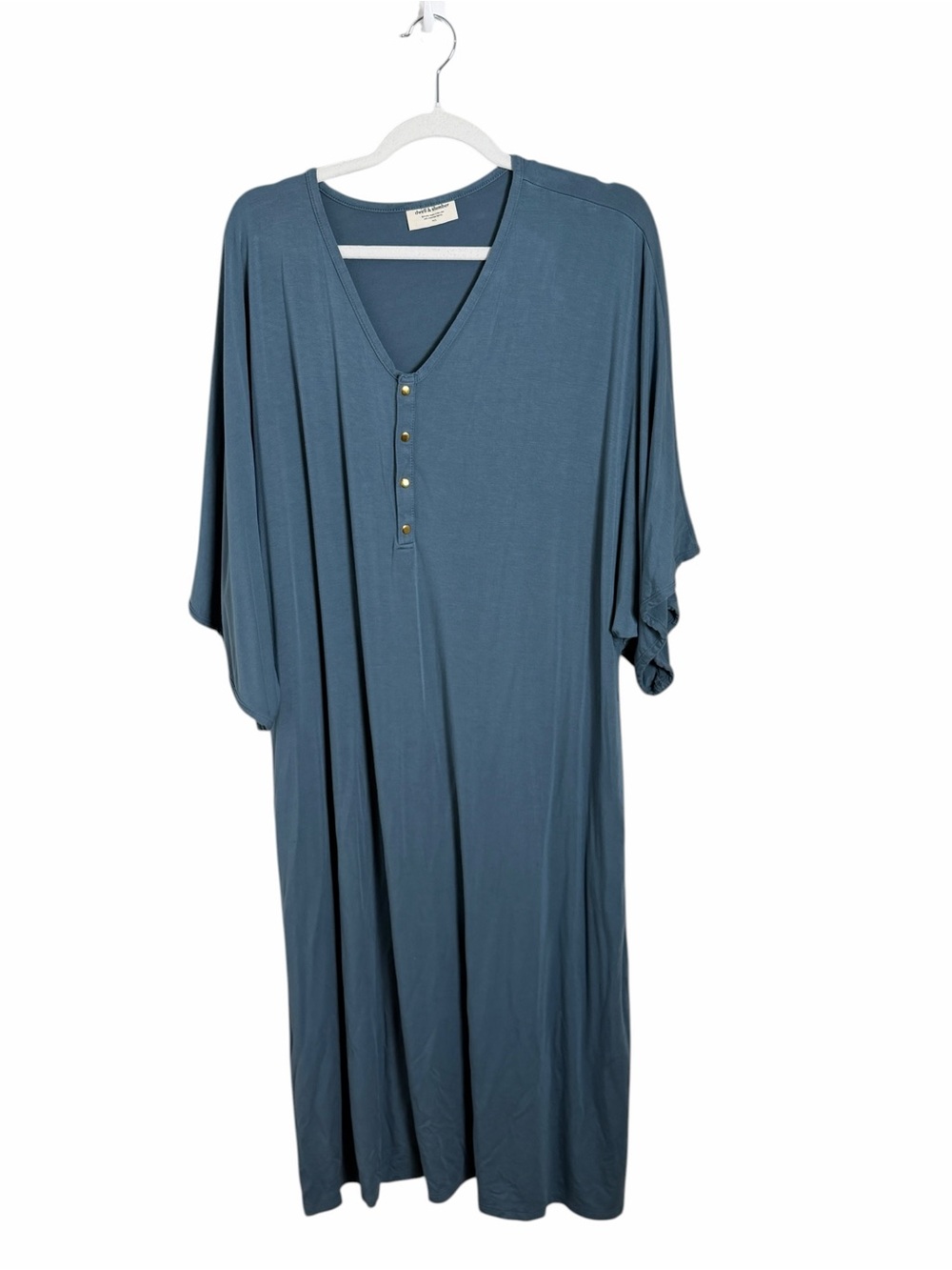 Dwell + Slumber Seaglass Swing Dress Loose Oversize Fit Blue Size M/L